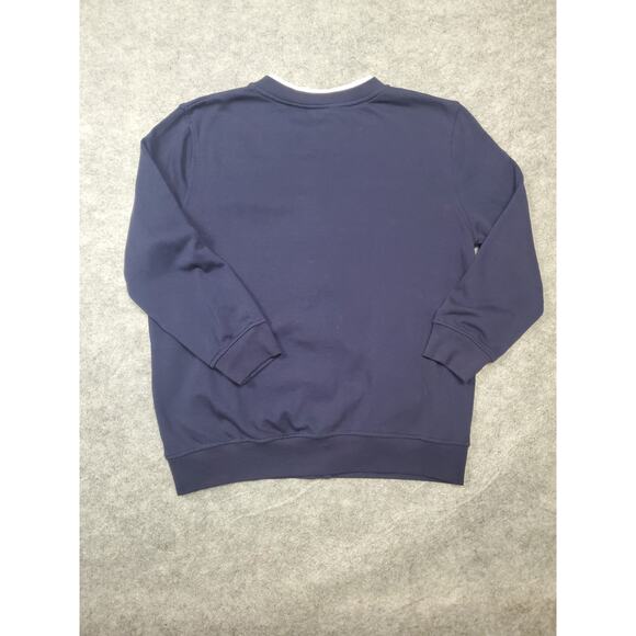 Women's Small Navy Blue Fall Pumpkin Embroidered Button Up Sweatshirt Cardigan - Picture 2 of 6